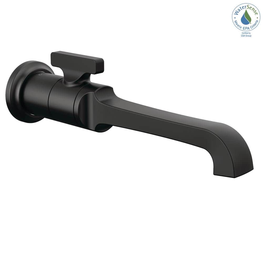 Sleek Matte Black Single Handle Wall Mount Bathroom Faucet