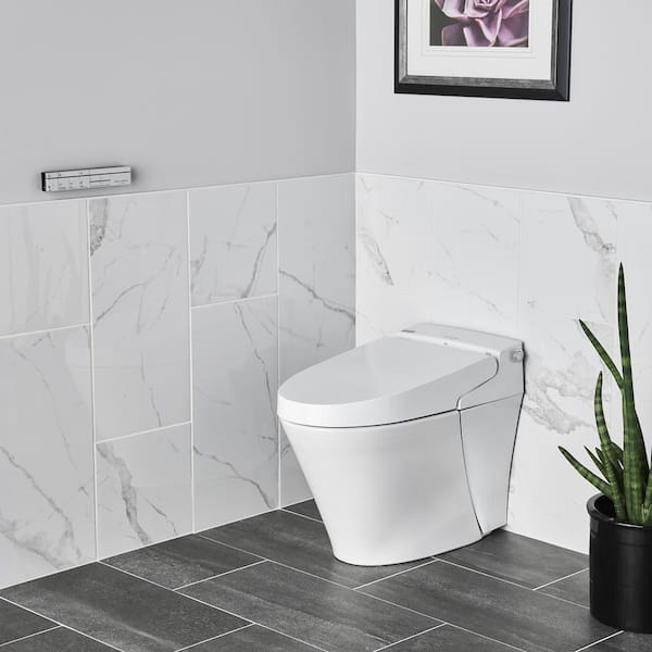 Advanced Clean 100 Spalet 12 in. Rough-In 1-piece 0.92/1.32 GPF Dual Flush Elongated Toilet in White, Seat Included