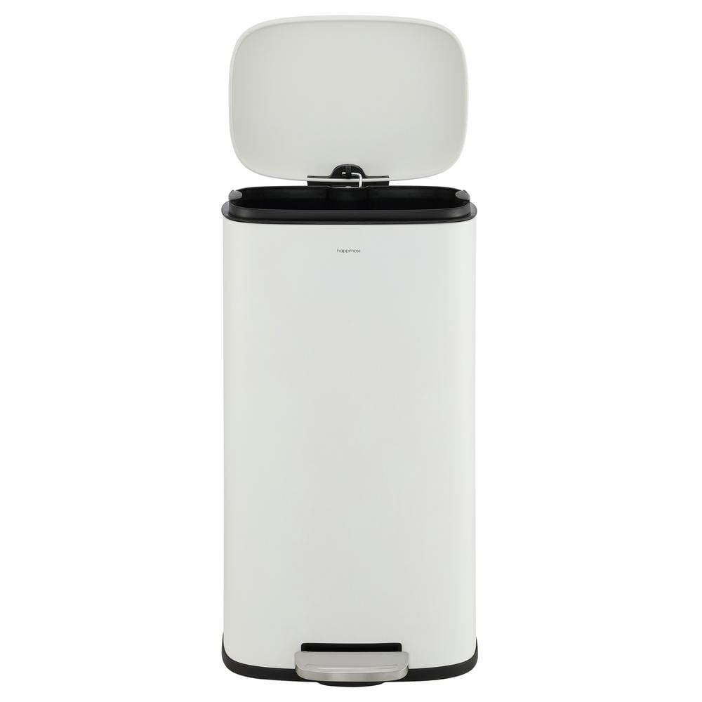 Curtis 8-Gallon White Stainless Steel Step-Open Trash Can