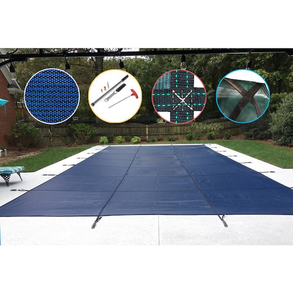 WaterWarden 38-ft x 20-ft Pool Safety Cover In-Ground Vinyl Safety and  Winter Rectangle Pool Cover in the Pool Covers department at