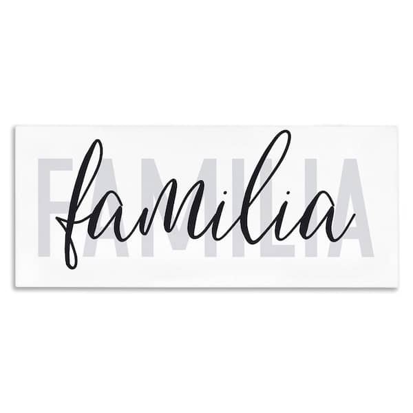 Stupell Industries Familia Simple Family Text by Wild Apple Portfolio Gallery Wrapped Unframed Typography Graphic Art Print 17 in. x 40 in.