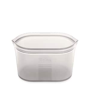 Reusable Silicone 32 oz. Large Dish Zippered Storage Container, Gray