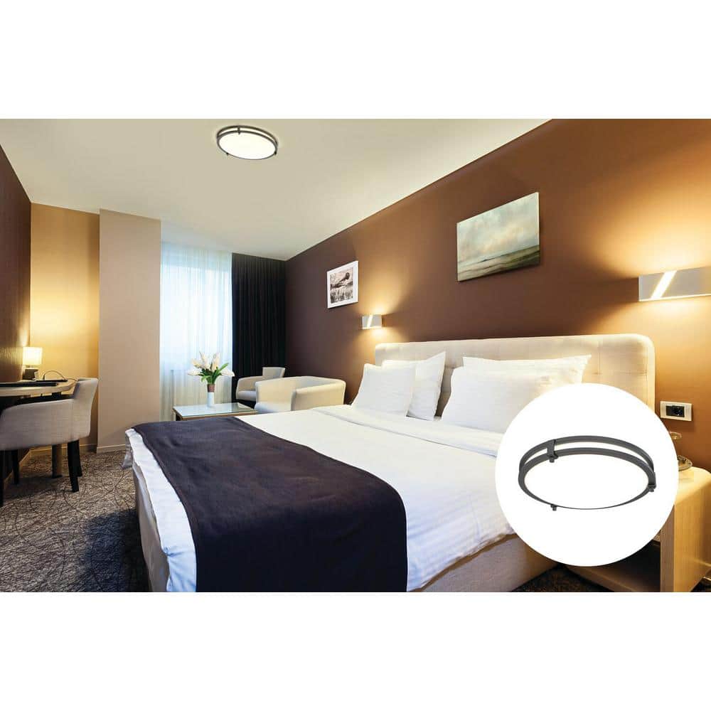 Matte Black Round LED Flush Mount Ceiling Light