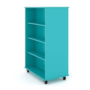 36 in. W x 60 in. H, Ocean, Open Double Sided Mobile Storage Locker Nursery Classroom Bookcase, Adjustable Shelves