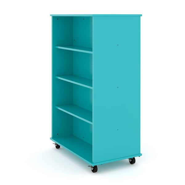 TOT MATE 36 in. W x 60 in. H, Ocean, Open Double Sided Mobile Storage Locker Nursery Classroom Bookcase, Adjustable Shelves