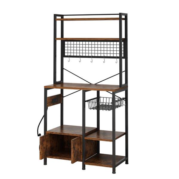 Karl home Brown 5+-Shelf Metal 31.5 in. W Baker's Rack