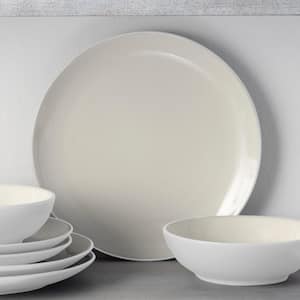 Colorwave White 10.5 in. (White) Stoneware Coupe Dinner Plates, (Set of 4)