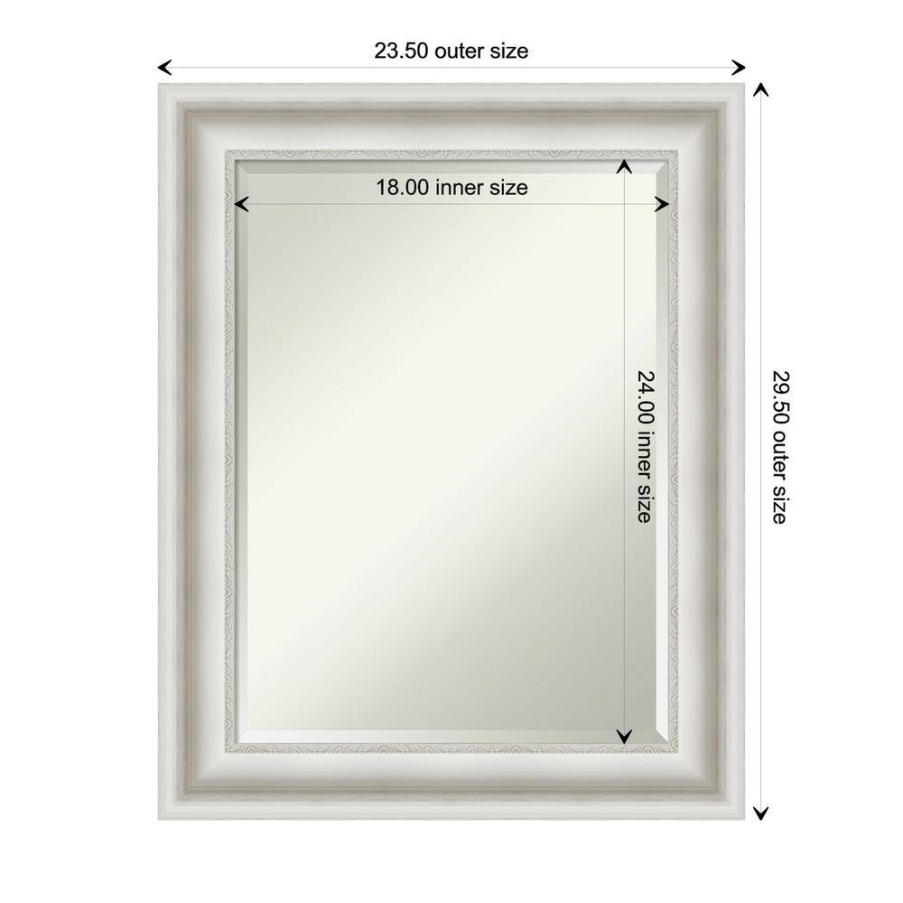 Amanti Art 24"x30" Parlor Framed Bathroom Vanity Wall Mirror White: Modern Rectangle, No Assembly Required
