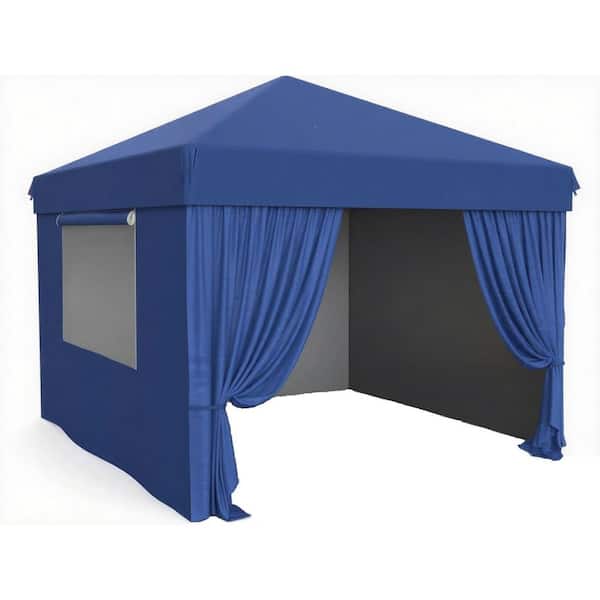 10 ft. x 10 ft. Pop Up Canopy Tent Waterproof Outdoor Camping Party Tent with 4 Removable Sidewalls Windows for Events