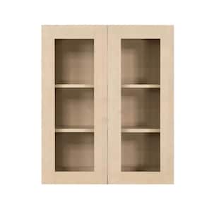 Lancaster Shaker Assembled 24x36x12 in. Wall Mullion Door Cabinet with 2 Doors 2 Shelves in Stone Wash