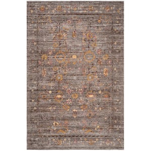 Classic Vintage Gray/Gold 4 ft. x 6 ft. Border Area Rug