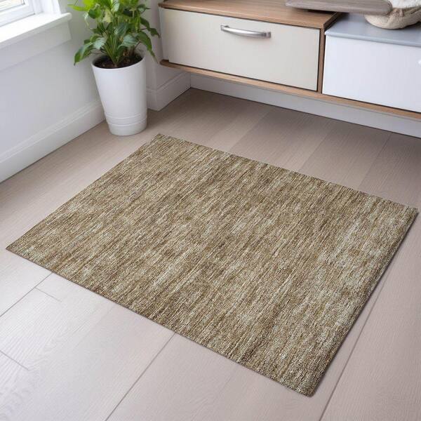 Mayfield Premium Machine Washable Abstract AMF1165 Wheat 2 ft. x 3 ft. Area Rug