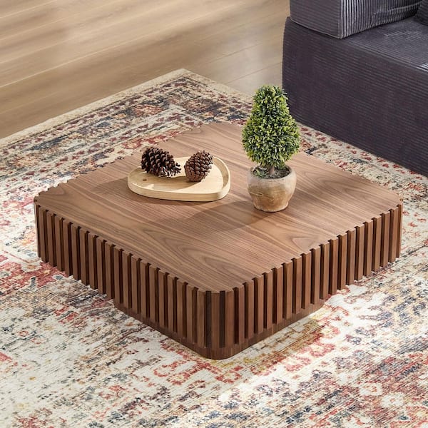 Lesly Vintage 48 in. Black Rectangle Solid Wood and MDF Coffee