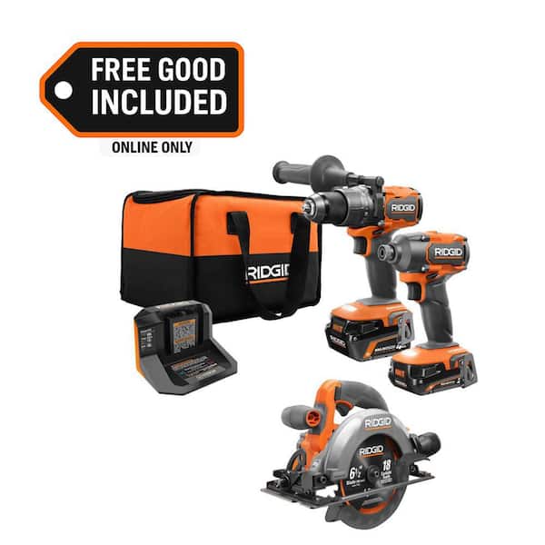 18V Brushless Cordless 2-Tool Combo Kit w/ (2) Batteries, Charger, Bag & FREE Subcompact Brushless 6-1/2 in Circular Saw