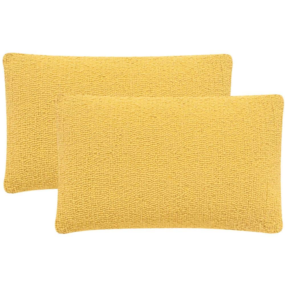 Sunshine Yellow Rectangular Polyfill Outdoor Pillow Set