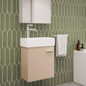 18 in. W x 10 in. D x 22 in. H Bath Vanity in Sandstone with White Vanity Top Basin