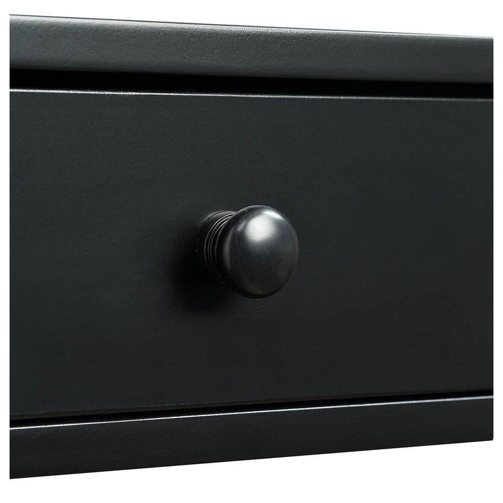 Omega Black Wood Console Table with Storage and Geometric Design