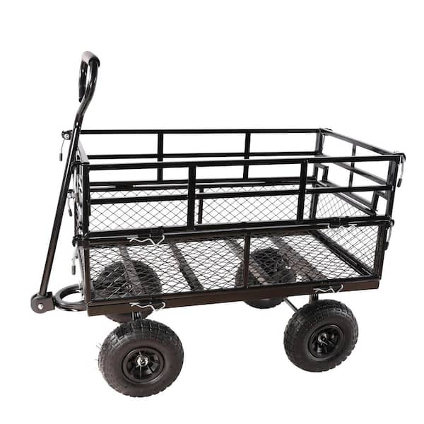 Unbranded 6.36 cu. ft. Steel Wagon Garden Cart for Yard Garden Shipping
