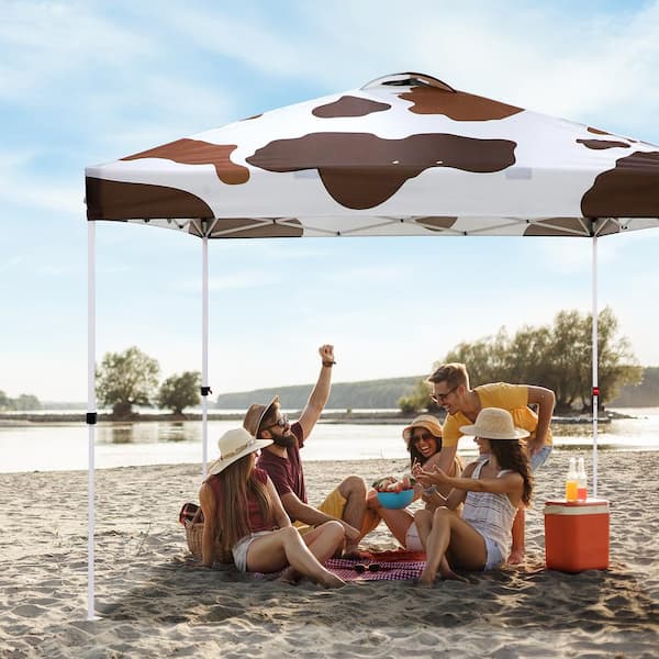 EAGLE PEAK 10 ft. x 10 ft. Pop Up Canopy Tent Instant Outdoor Canopy with 4-Sand Bags