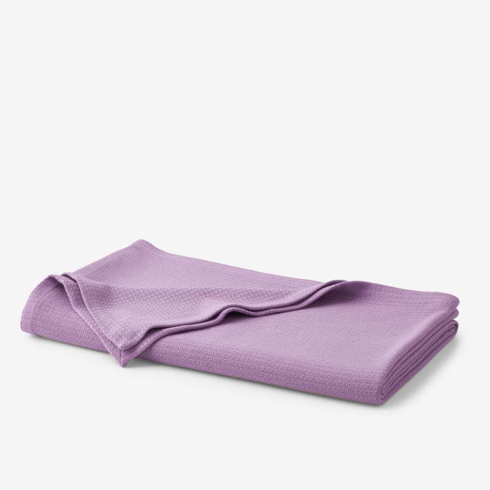 Cotton Weave Pale Lilac Solid Full Woven Blanket