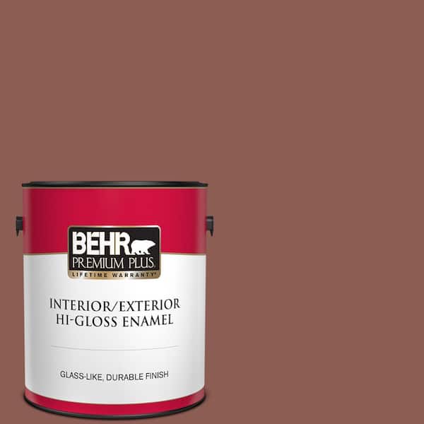 BEHR PREMIUM PLUS 1 gal. #S170-6 Red Curry Hi-Gloss Enamel Interior/Exterior Paint
