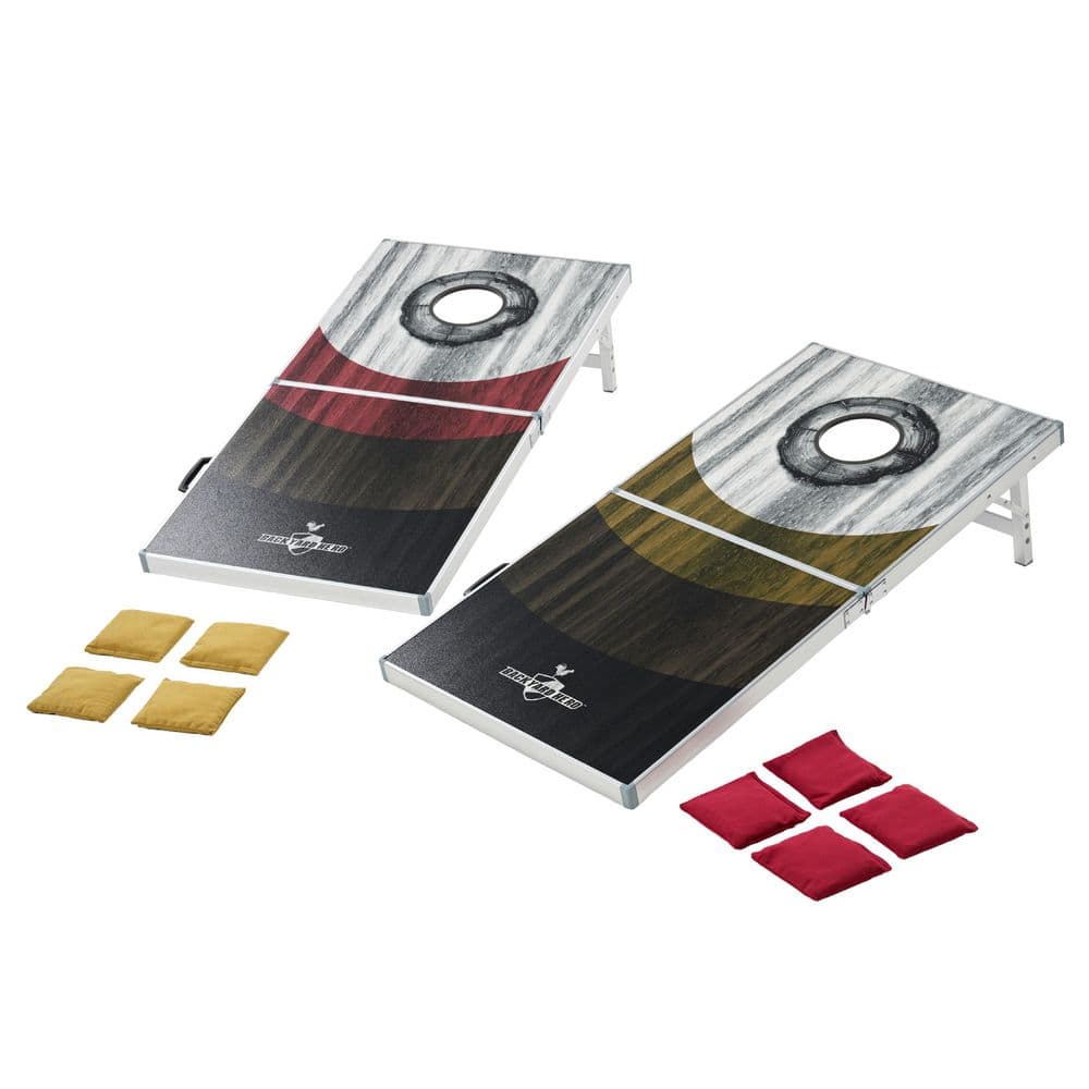 4 ft. x 2 ft. Cornhole Set with LED Light Up Ring, Water Resistant Boards, 8 ACA Bean Bags, and Portable Folding Design price history on PriceWatchPro