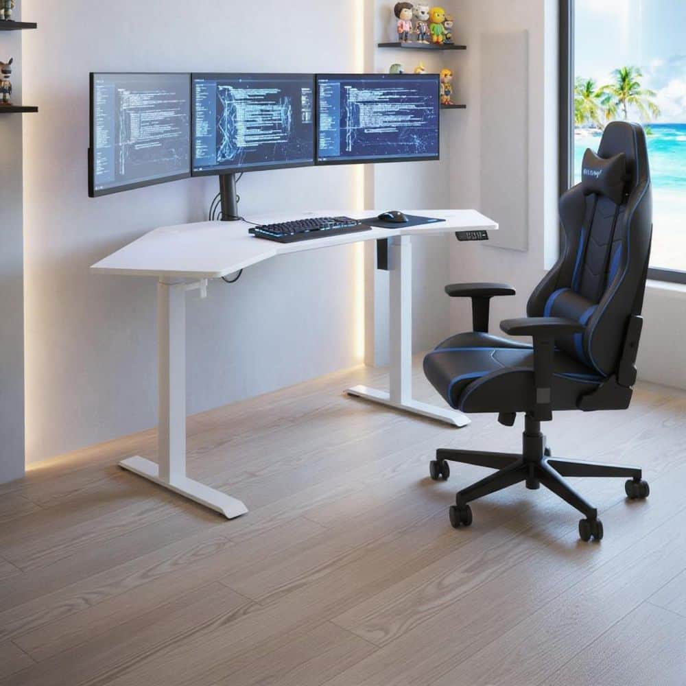 Thumbnail for Gaming Desk With Wireless Charging And Storage Rack