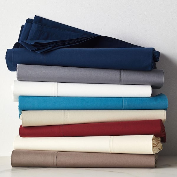 Legends Hotel Pewter Solid 400-Thread Count Supima Cotton Percale Standard Pillowcase (Set of 2)