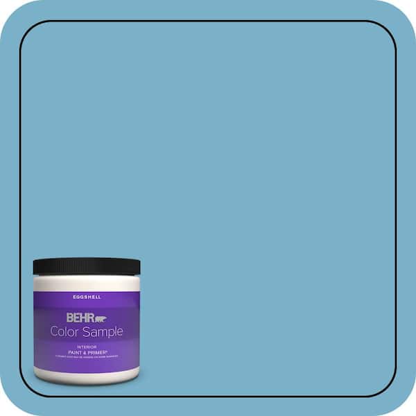 BEHR PREMIUM PLUS 8 oz. #M490-4 Frisky Blue Eggshell Enamel Interior Paint & Primer Color Sample