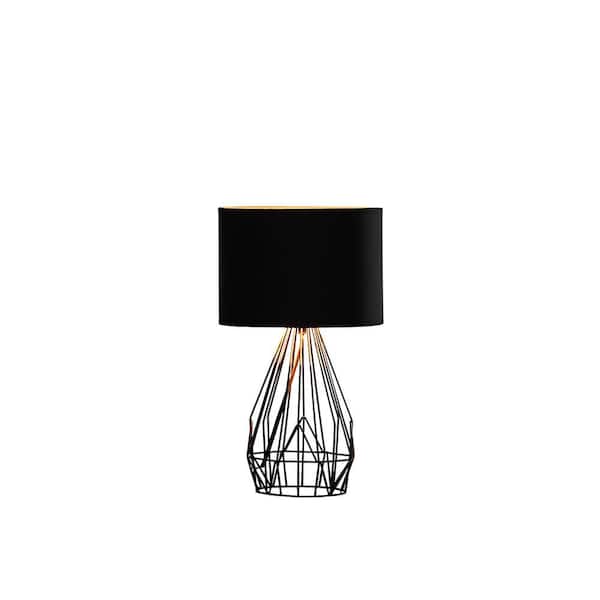 Layla Textured Gold Black Shade Table Lamp