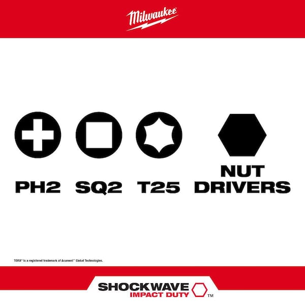 SHOCKWAVE Impact Duty Alloy Steel Screw Driver Bit Set (10-Piece)