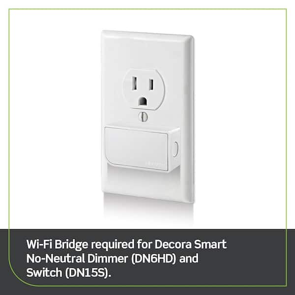 Leviton Decora Smart 15 Amp Wi-Fi Smart Rocker Light Switch with Alexa,  Google and HomeKit 2nd Gen, White R02-D215S-1RW - The Home Depot