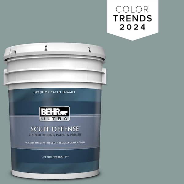 BEHR ULTRA 5 gal. Home Decorators Collection #HDC-AC-23 Provence Blue Extra Durable Satin Enamel Interior Paint & Primer