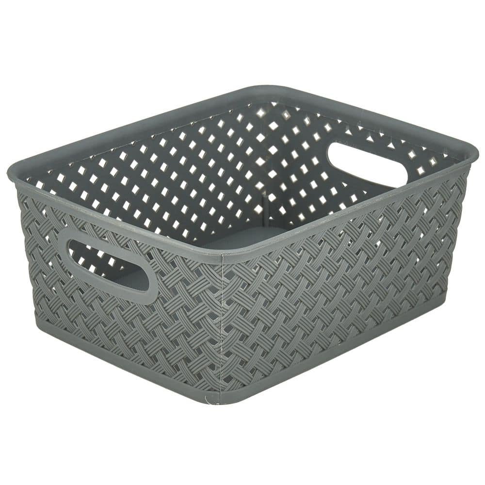 2-Qt. Small Resin Wicker Storage Tote Bin in Grey price history on PriceWatchPro