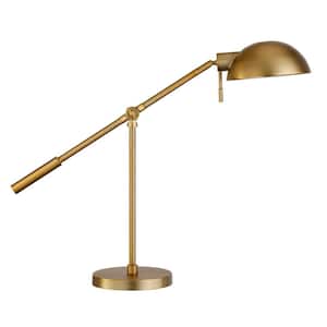 Dexter 23.25 in. Brushed Brass Table Lamp with Boom Arm