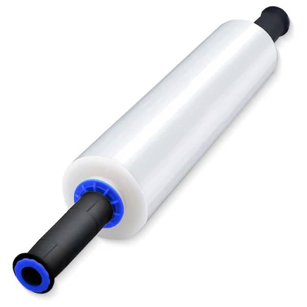 Heavy Duty Stretch Film Roll 1000 ft. 15 in. Width 60 Gauge Plastic Wrap for Moving and Packaging with Handles