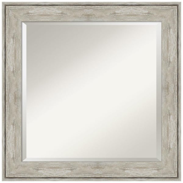 Amanti Art Medium Square Crackled Metallic Beveled Glass Casual Mirror (25 in. H x 25 in. W)