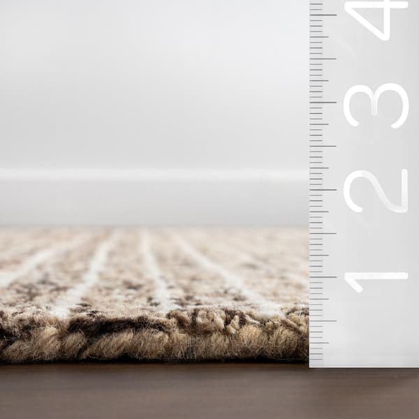 Melrose Checked Wool Brown 3 ft. x 12 ft. Indoor/Outdoor Patio Runner Rug