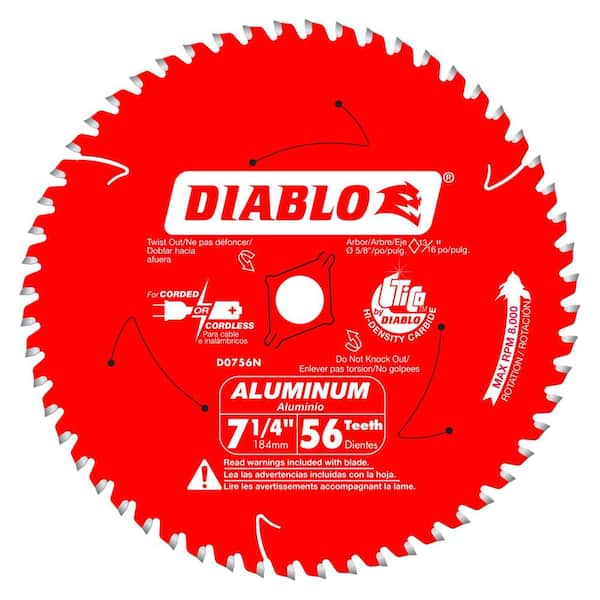 DIABLO 7-1/4in. x 56-Teeth Saw Blade for Thick Aluminum