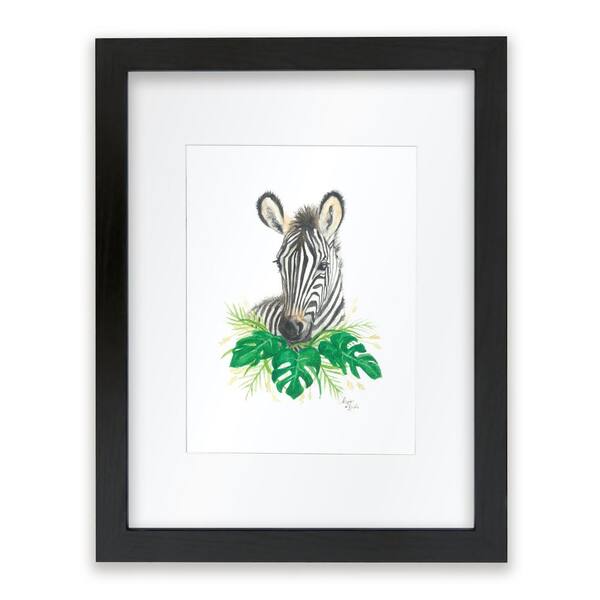 Unbranded Safari Littles "Zebra" by Alyssa Lewis Individual Black Framed with Mat Animal Art Print 24 in. x 18 in.
