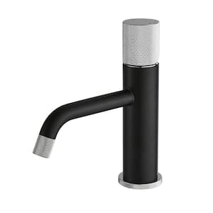 Single Handle Single Hole Low Arc Deck Mount Bathroom Faucet in Matte Black (1-Pack)