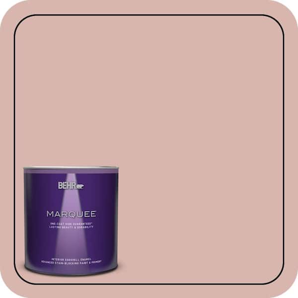 BEHR MARQUEE 1 qt. #170E-3 Bridal Rose Eggshell Enamel Interior Paint & Primer