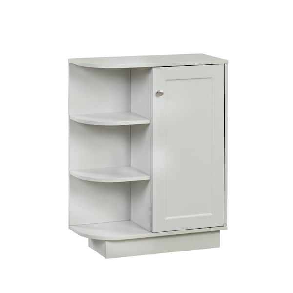 Unbranded 23.6 in. W x 9.7 in. D x 31.3 in. H Gray Bathroom Linen Cabinet Storage Floor Cabinet with Open Style Shelf