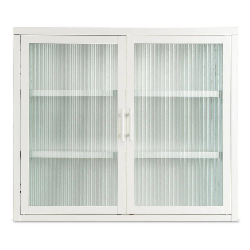 27.6 in. W x 9.1 in. D x 23.6 in. H Bathroom Storage Wall Cabinet in White 