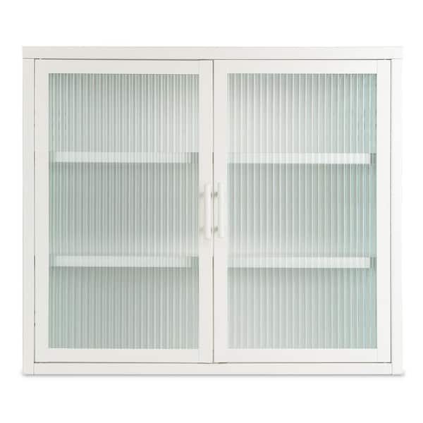 Unbranded 27.6 in. W x 9.1 in. D x 23.6 in. H Bathroom Storage Wall Cabinet in White with Detachable Shelves
