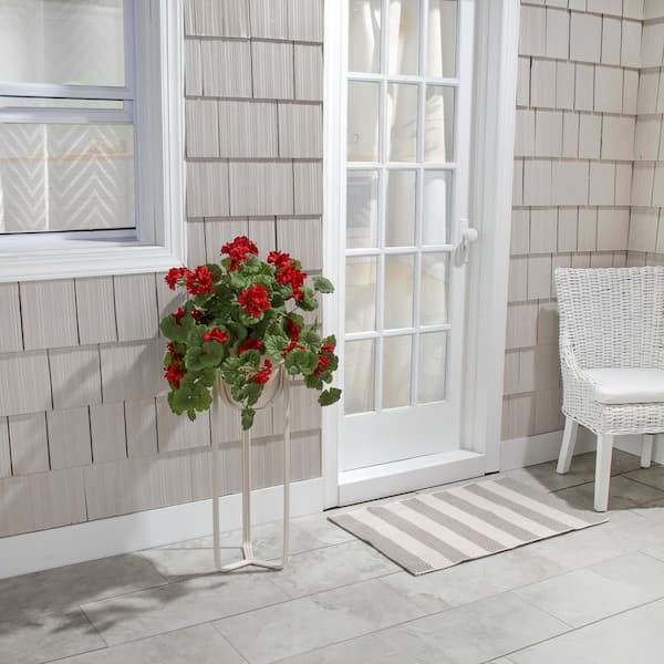 27 in. Red Indoor Artificial Hanging Geranium Plant