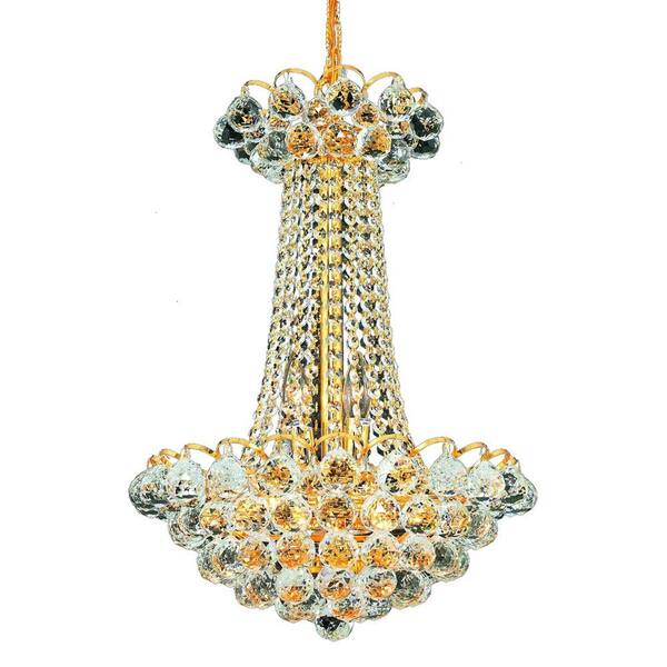 Elegant Lighting 9-Light Gold Chandelier with Clear Crystal