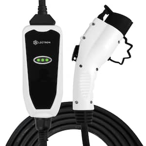 Level 1/Level 2 J1772 EV Charger (12A/32A) with Dual Charging Plugs (NEMA 5-15 and 14-50) for J1772 EVs (White)