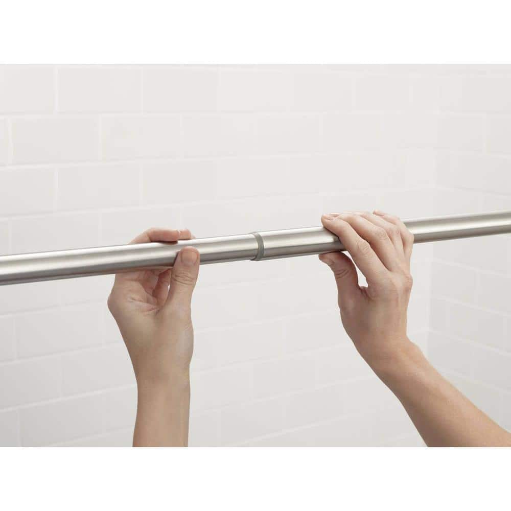 Moen 44-72 Inch Adjustable Brushed Nickel Tension Mounted Shower Curtain Rod