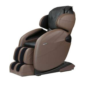 LM6800 Brown Faux Leather Zero Gravity Reclining Massage Chair with Yoga and Heating Therapy